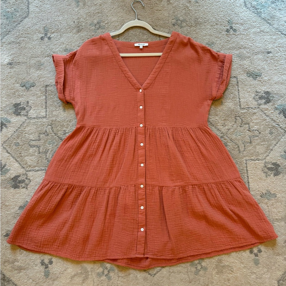 Madewell Gauze Tiered Mini Dress